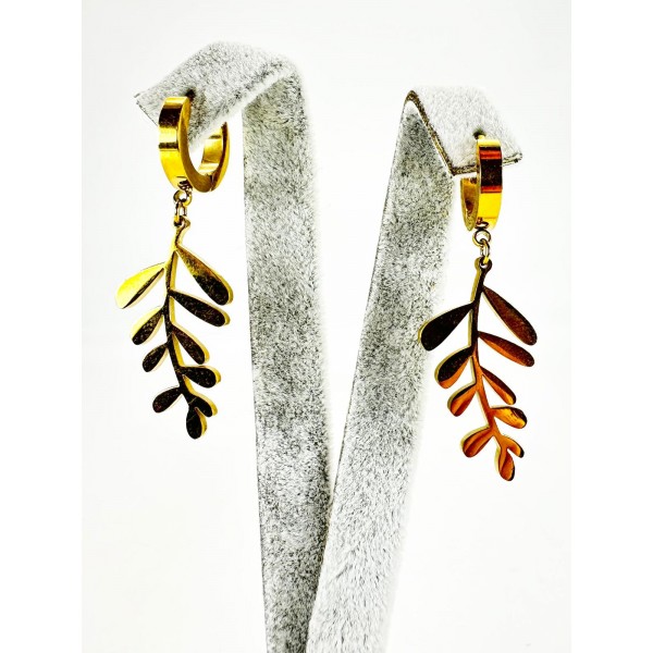 Gold Yaprak Detaylı Küpe Gold Yaprak Detaylı Küpe